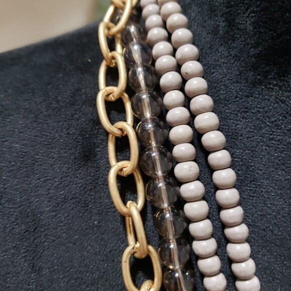 Womens Fashion Multistrand Multicolor Rhinestones Beaded Necklace with Lobster` - Picture 5 of 7